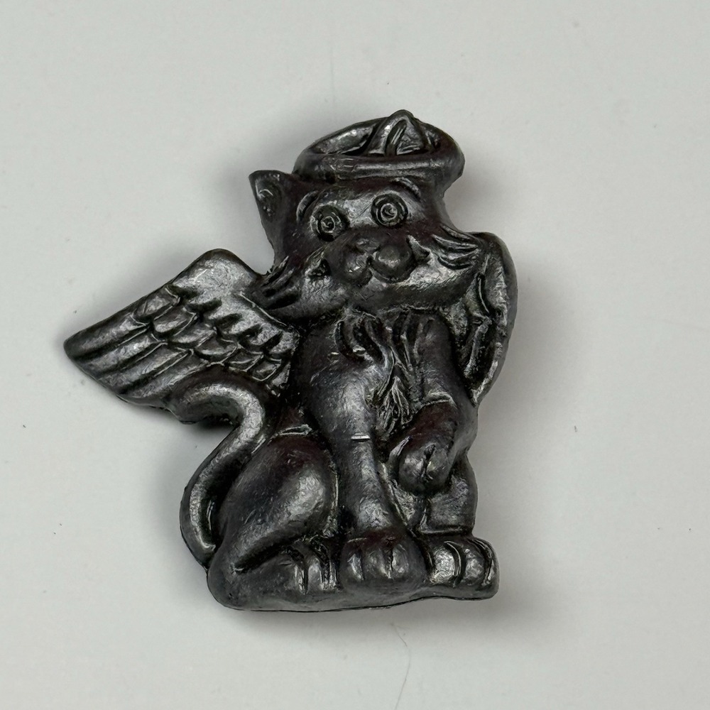Guardian Angel Cat Wings‎ Halo Pin Brooch Metal